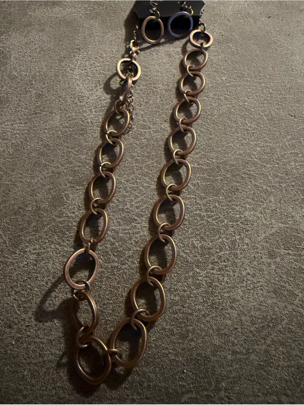 Women’s Chain Link Necklace - Brown Gold Tone